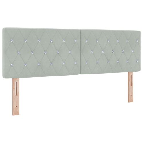 Boxspring krevet s madracem Svjetlosiva 160 x 200 cm Baršun - Svjetlosiva 160 x 200 cm Kristal s dugmadima Cijena
