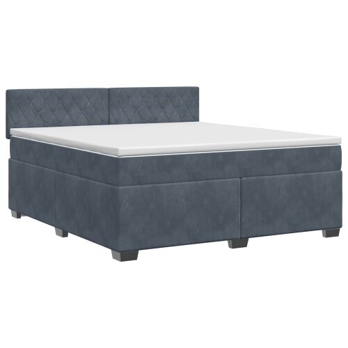 Boxspring krevet s madracem Tamnosiva 180 x 200 cm Baršun - Tamnosiva 180 x 200 cm Kristal s dugmadima Cijena