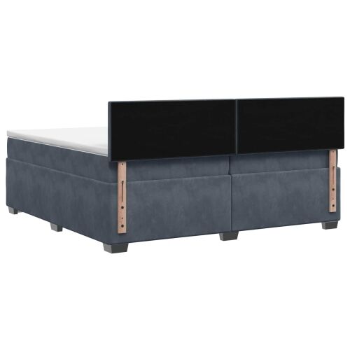 Boxspring krevet s madracem Tamnosiva 200 x 200 cm Baršun - Tamnosiva 200 x 200 cm Kristal s dugmadima Cijena