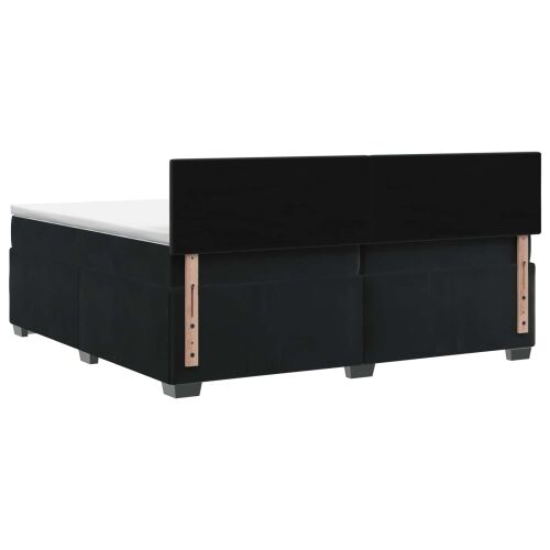 Boxspring krevet s madracem Crna 200 x 200 cm Baršun - Crna 200 x 200 cm Prošiveno gumbima Cijena
