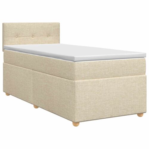 Boxspring krevet s madracem Krem 80 x 200 cm Tkanina - Krem 80 x 200 cm Prošiveno gumbima Cijena