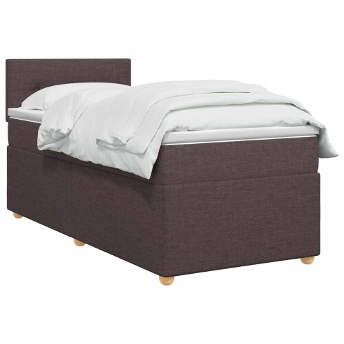 Boxspring krevet s madracem Tamno smeđa 90 x 190 cm Tkanina - Tamno smeđa 90 x 190 cm Prošiveno gumbima Cijena