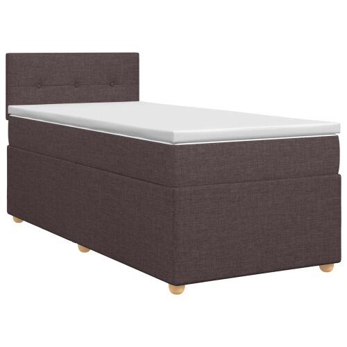 Boxspring krevet s madracem Tamno smeđa 90 x 200 cm Tkanina - Tamno smeđa 90 x 200 cm Prošiveno gumbima Cijena