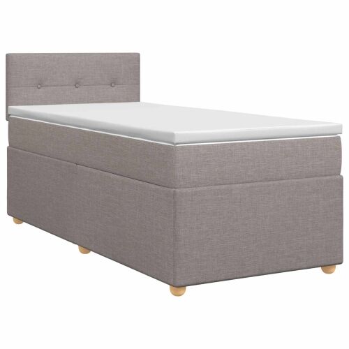 Boxspring krevet s madracem Sivosmeđa 90 x 200 cm Tkanina - Sivosmeđa 90 x 200 cm Prošiveno gumbima Cijena