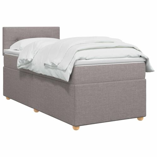 Boxspring krevet s madracem Sivosmeđa 90 x 200 cm Tkanina - Sivosmeđa 90 x 200 cm Prošiveno gumbima Cijena