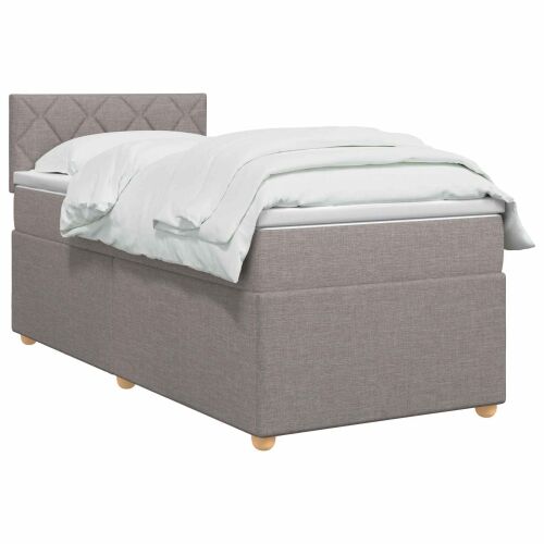 Boxspring krevet s madracem Sivosmeđa 90 x 200 cm Tkanina - Sivosmeđa 90 x 200 cm Dizajn s rombovima Cijena