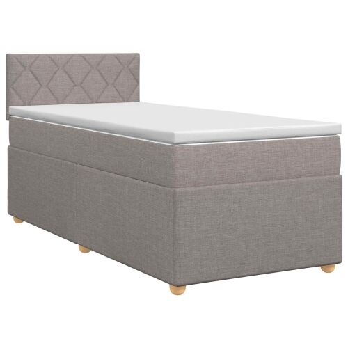 Boxspring krevet s madracem Sivosmeđa 90 x 200 cm Tkanina - Sivosmeđa 90 x 200 cm Dizajn s rombovima Cijena