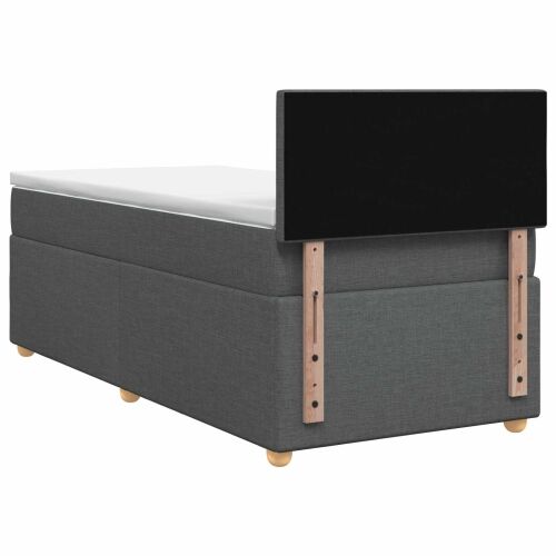 Boxspring krevet s madracem Tamnosiva 100 x 200 cm Tkanina - Tamnosiva 100 x 200 cm Prošiveno gumbima Cijena