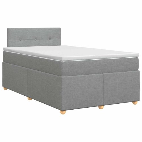 Boxspring krevet s madracem Svjetlosiva 120 x 190 cm Tkanina - Svjetlosiva 120 x 190 cm Prošiveno gumbima Cijena