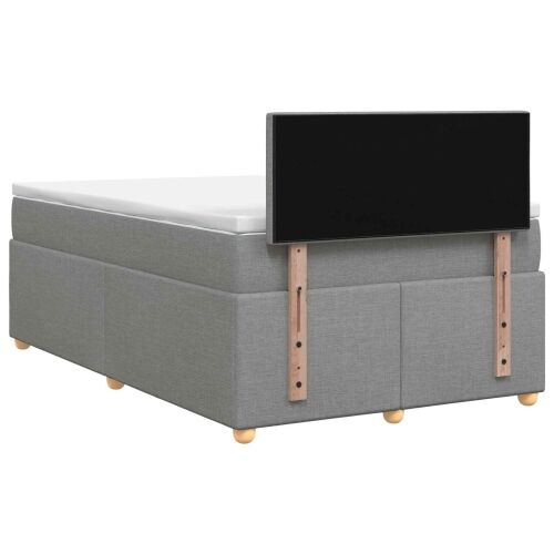 Boxspring krevet s madracem Svjetlosiva 120 x 190 cm Tkanina - Svjetlosiva 120 x 190 cm Prošiveno gumbima Cijena
