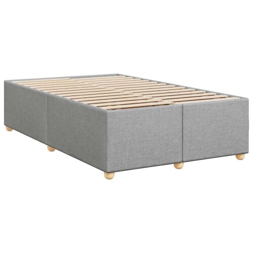 Boxspring krevet s madracem Svjetlosiva 120 x 200 cm Tkanina - Svjetlosiva 120 x 200 cm Prošiveno gumbima Cijena