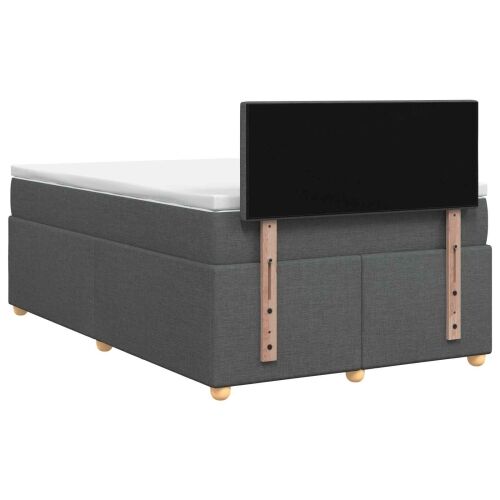 Boxspring krevet s madracem Tamnosiva 120 x 200 cm Tkanina - Tamnosiva 120 x 200 cm Prošiveno gumbima Cijena