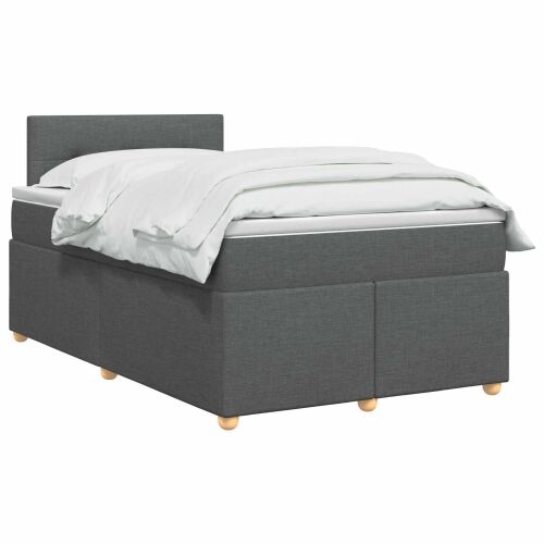 Boxspring krevet s madracem Tamnosiva 120 x 200 cm Tkanina - Tamnosiva 120 x 200 cm Prošiveno gumbima Cijena