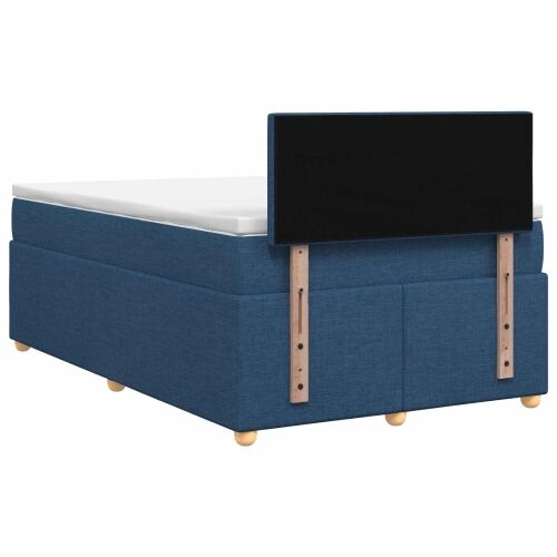 Boxspring krevet s madracem Plava 120 x 200 cm Tkanina - Plava 120 x 200 cm Prošiveno gumbima Cijena