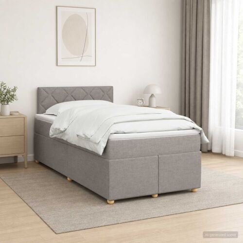 Boxspring krevet s madracem Sivosmeđa 120 x 200 cm Tkanina - Sivosmeđa 120 x 200 cm Dizajn s rombovima Cijena