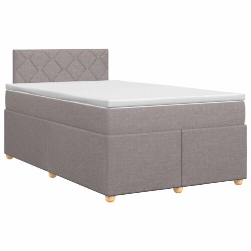 Boxspring krevet s madracem Sivosmeđa 120 x 200 cm Tkanina - Sivosmeđa 120 x 200 cm Dizajn s rombovima Cijena