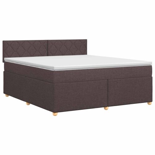 Boxspring krevet s madracem Tamno smeđa 160 x 200 cm Tkanina - Tamno smeđa 160 x 200 cm Dizajn s rombovima Cijena