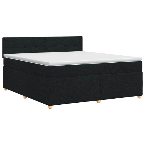 Boxspring krevet s madracem Crna 180 x 200 cm Tkanina - Crna 180 x 200 cm Prošiveno gumbima Cijena