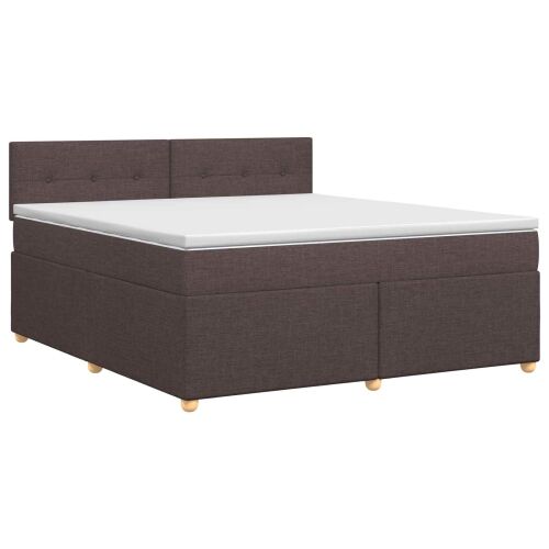 Boxspring krevet s madracem Tamno smeđa 180 x 200 cm Tkanina - Tamno smeđa 180 x 200 cm Prošiveno gumbima Cijena