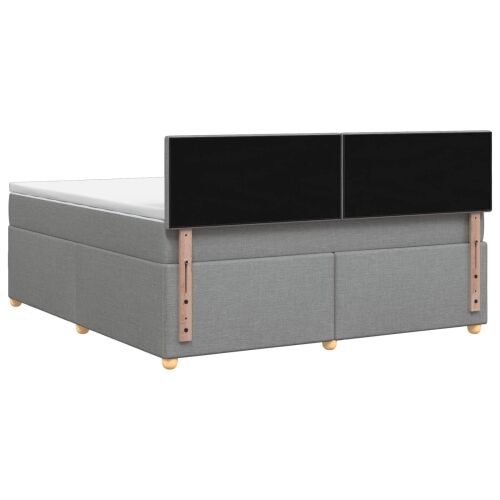 Boxspring krevet s madracem Svjetlosiva 180 x 200 cm Tkanina - Svjetlosiva 180 x 200 cm Dizajn s rombovima Cijena