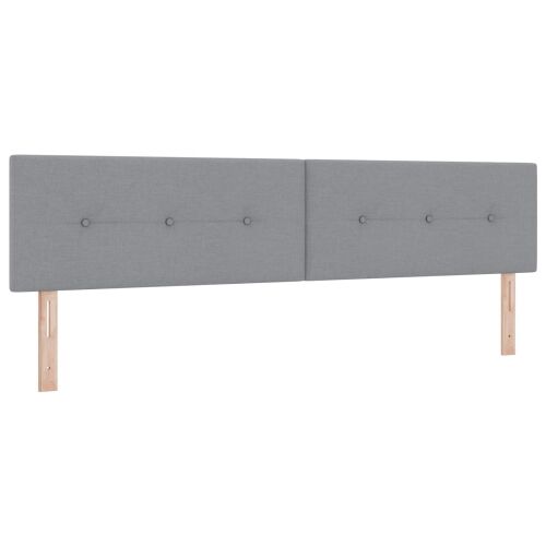 Boxspring krevet s madracem Svjetlosiva 200 x 200 cm Tkanina - Svjetlosiva 200 x 200 cm Prošiveno gumbima Cijena