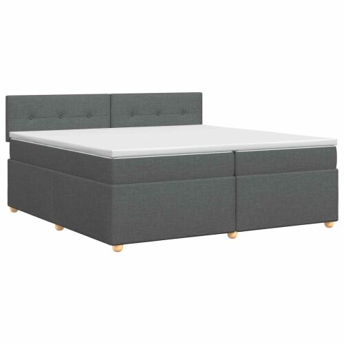 Boxspring krevet s madracem Tamnosiva 200 x 200 cm Tkanina - Tamnosiva 200 x 200 cm Prošiveno gumbima Cijena