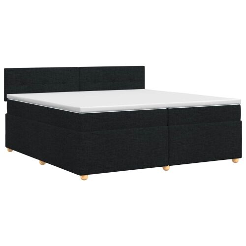 Boxspring krevet s madracem Crna 200 x 200 cm Tkanina - Crna 200 x 200 cm Prošiveno gumbima Cijena