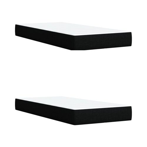 Boxspring krevet s madracem Crna 200 x 200 cm Tkanina - Crna 200 x 200 cm Prošiveno gumbima Cijena