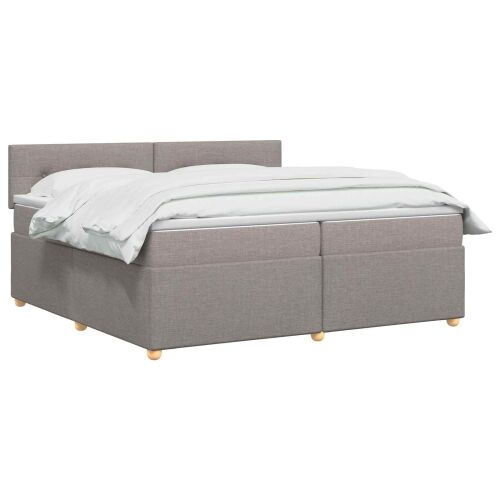 Boxspring krevet s madracem Sivosmeđa 200 x 200 cm Tkanina - Sivosmeđa 200 x 200 cm Prošiveno gumbima Cijena