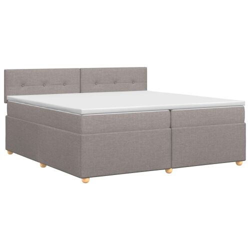 Boxspring krevet s madracem Sivosmeđa 200 x 200 cm Tkanina - Sivosmeđa 200 x 200 cm Prošiveno gumbima Cijena
