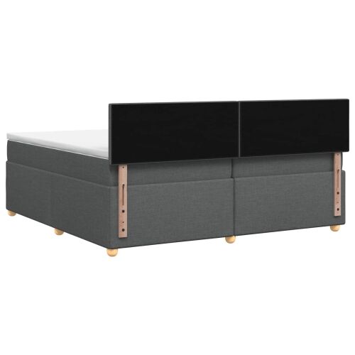 Boxspring krevet s madracem Tamnosiva 200 x 200 cm Tkanina - Tamnosiva 200 x 200 cm Dizajn s rombovima Cijena