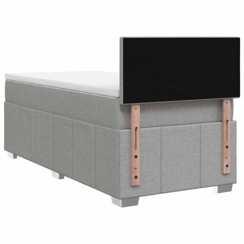 Boxspring krevet s madracem Svjetlosiva 80 x 200 cm Tkanina - Svjetlosiva 80 x 200 cm Prošiveno gumbima Cijena