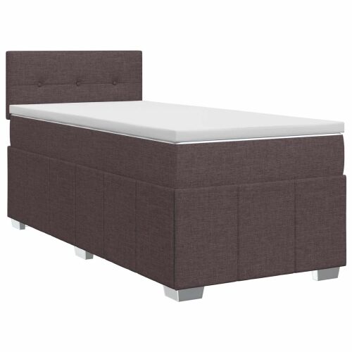 Boxspring krevet s madracem Tamno smeđa 90 x 200 cm Tkanina - Tamno smeđa 90 x 200 cm Prošiveno gumbima Cijena
