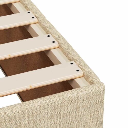 Boxspring krevet s madracem Krem 90 x 200 cm Tkanina - Krem 90 x 200 cm Prošiveno gumbima Cijena