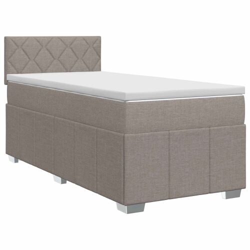 Boxspring krevet s madracem Sivosmeđa 90 x 200 cm Tkanina - Sivosmeđa 90 x 200 cm Dizajn s rombovima Cijena