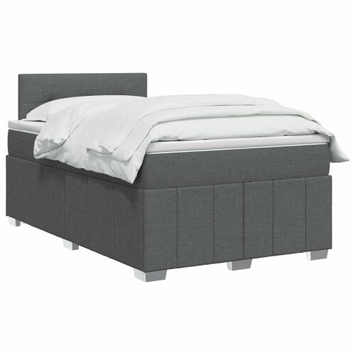 Boxspring krevet s madracem Tamnosiva 120 x 190 cm Tkanina - Tamnosiva 120 x 190 cm Prošiveno gumbima Cijena