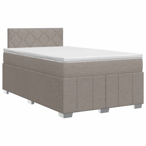 Boxspring krevet s madracem Sivosmeđa 120 x 190 cm Tkanina - Sivosmeđa 120 x 190 cm Dizajn s rombovima Cijena
