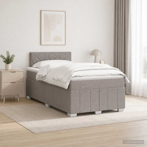 Boxspring krevet s madracem Sivosmeđa 120 x 190 cm Tkanina - Sivosmeđa 120 x 190 cm Dizajn s rombovima Cijena