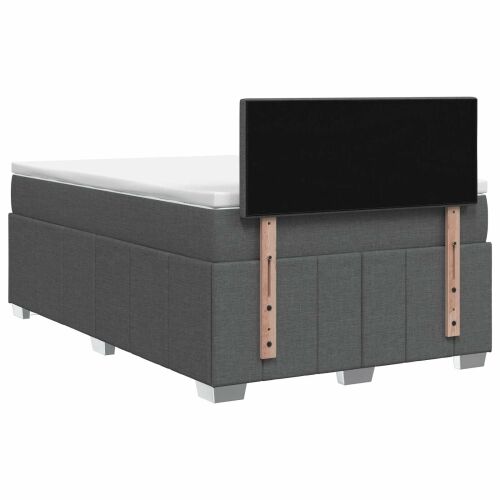 Boxspring krevet s madracem Tamnosiva 120 x 200 cm Tkanina - Tamnosiva 120 x 200 cm Prošiveno gumbima Cijena