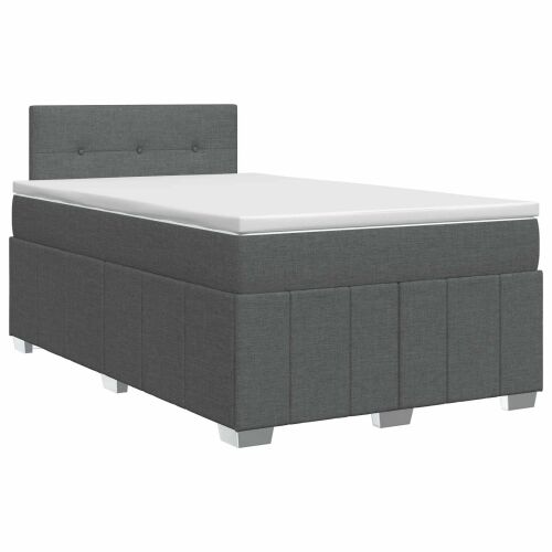 Boxspring krevet s madracem Tamnosiva 120 x 200 cm Tkanina - Tamnosiva 120 x 200 cm Prošiveno gumbima Cijena