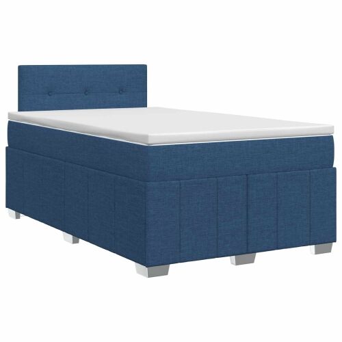 Boxspring krevet s madracem Plava 120 x 200 cm Tkanina - Plava 120 x 200 cm Prošiveno gumbima Cijena