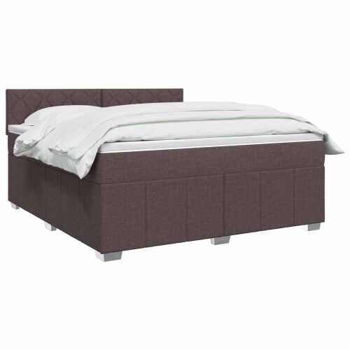 Boxspring krevet s madracem Tamno smeđa 160 x 200 cm Tkanina - Tamno smeđa 160 x 200 cm Dizajn s rombovima Cijena