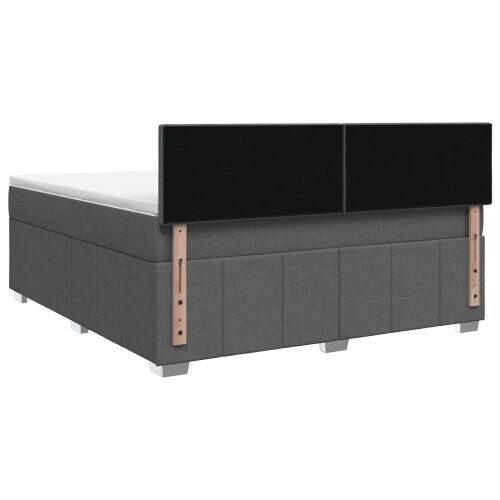 Boxspring krevet s madracem Tamnosiva 180 x 200 cm Tkanina - Tamnosiva 180 x 200 cm Dizajn s rombovima Cijena