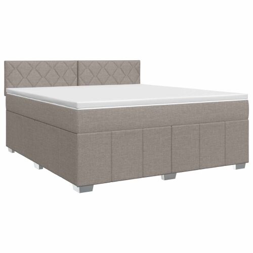 Boxspring krevet s madracem Sivosmeđa 180 x 200 cm Tkanina - Sivosmeđa 180 x 200 cm Dizajn s rombovima Cijena