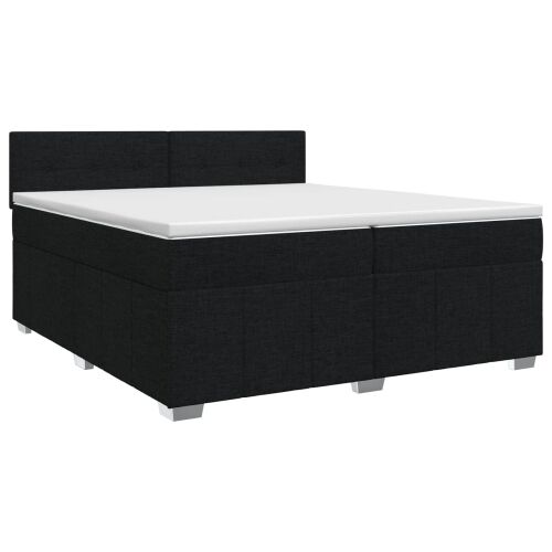 Boxspring krevet s madracem Crna 200 x 200 cm Tkanina - Crna 200 x 200 cm Prošiveno gumbima Cijena