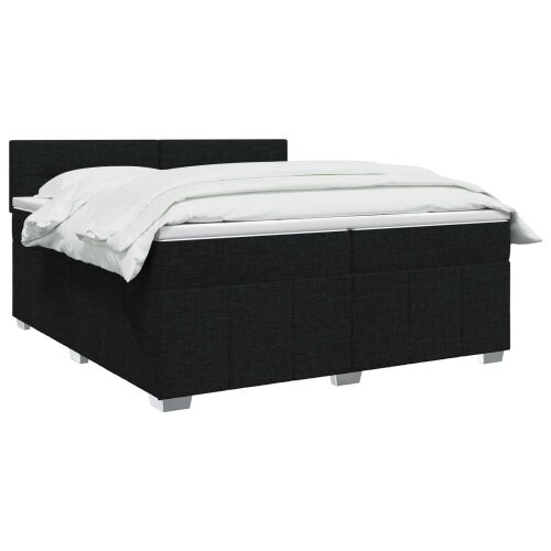 Boxspring krevet s madracem Crna 200 x 200 cm Tkanina - Crna 200 x 200 cm Prošiveno gumbima Cijena