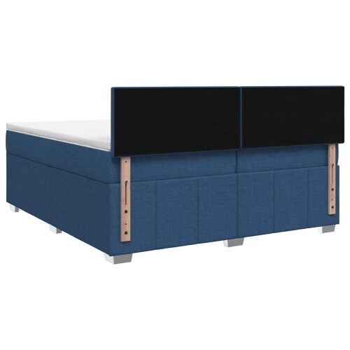 Boxspring krevet s madracem Plava 200 x 200 cm Tkanina - Plava 200 x 200 cm Prošiveno gumbima Cijena