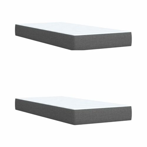 Boxspring krevet s madracem Tamnosiva 200 x 200 cm Tkanina - Tamnosiva 200 x 200 cm Dizajn s rombovima Cijena