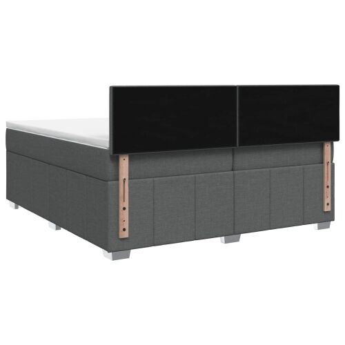 Boxspring krevet s madracem Tamnosiva 200 x 200 cm Tkanina - Tamnosiva 200 x 200 cm Dizajn s rombovima Cijena