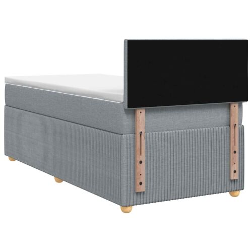 Boxspring krevet s madracem Svjetlosiva 80 x 200 cm Tkanina - Svjetlosiva 80 x 200 cm Prošiveno gumbima Cijena